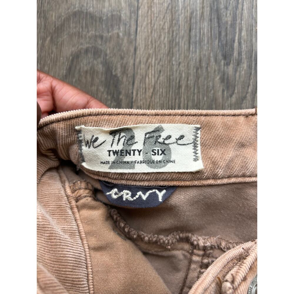 🥶 We The Free Tan CRVY Cord Lace Up Flare Jeans Size 26 - Picture 10 of 13